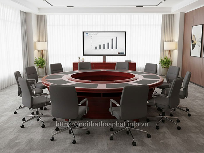 Mẫu bàn họp gỗ tự nhiên