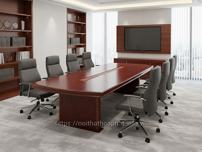 Mẫu bàn họp gỗ tự nhiên