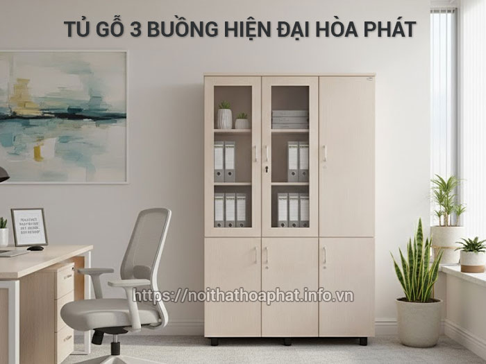 Tủ gỗ 3 buồng hiện đại