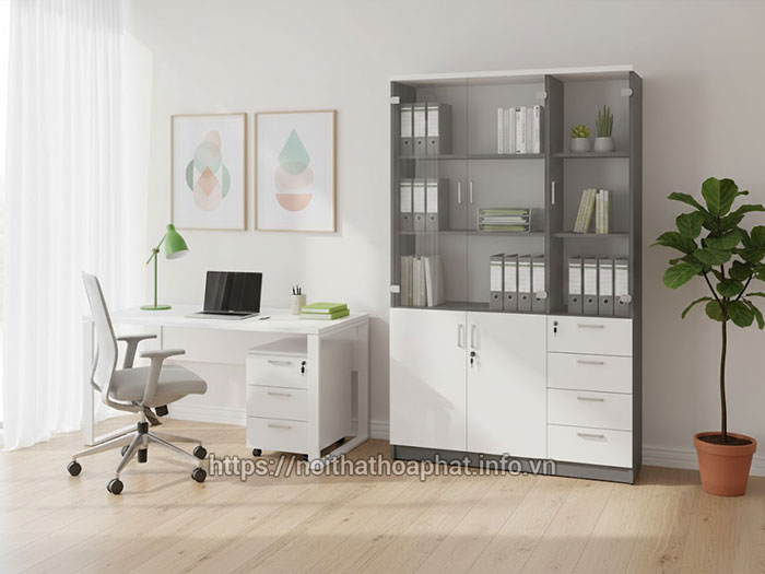 Tủ tài liệu 3 cánh kính