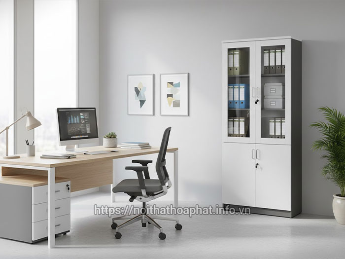 Tủ văn phòng Hòa Phát bằng gỗ