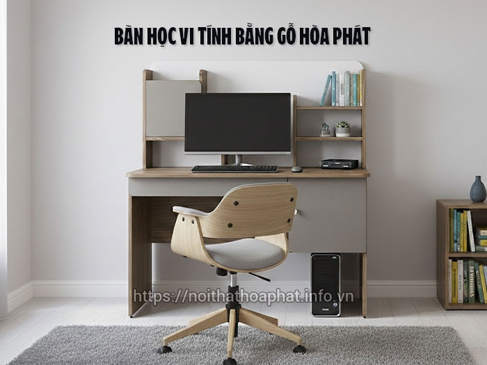 Bàn học vi tính bằng gỗ