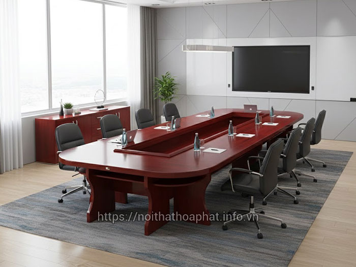 Bàn họp gỗ sơn PU