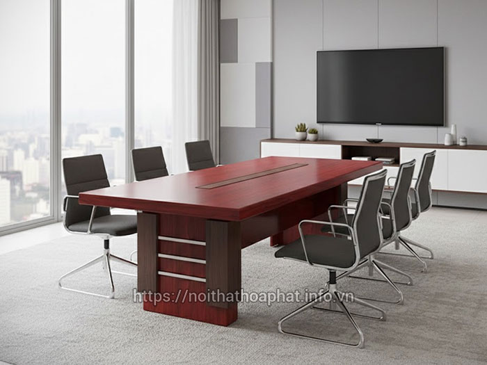 Bàn họp gỗ sơn PU