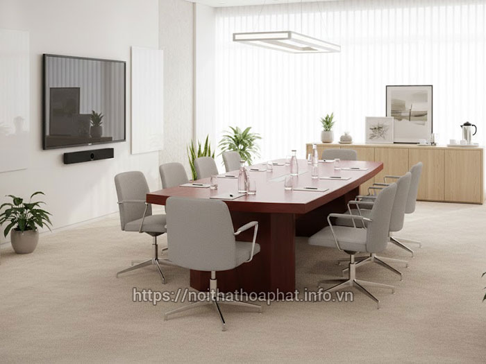 Bàn họp gỗ sơn PU
