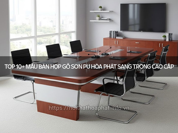 Bàn họp gỗ sơn PU