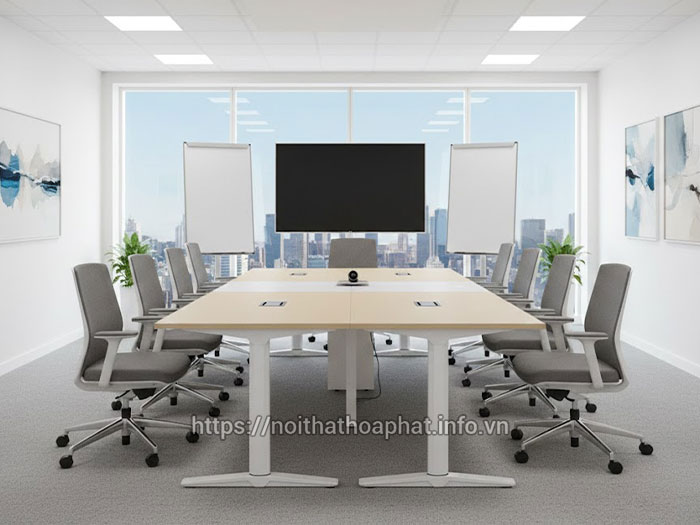 Bàn họp oval Hòa Phát