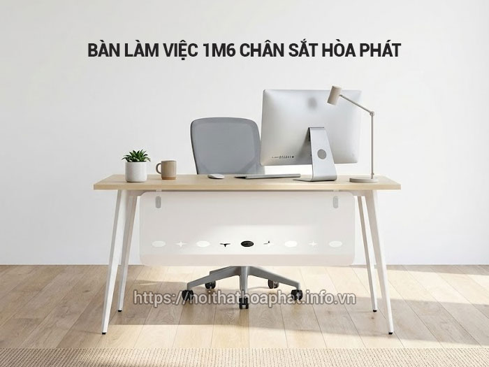 Bàn làm việc 1m6 chân sắt