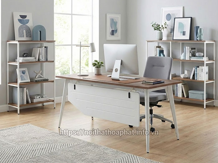 Bàn làm việc 1m6 chân sắt