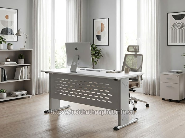 Bàn làm việc 1m6 chân sắt