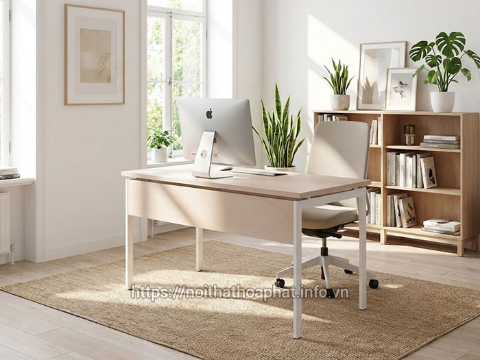 Bàn làm việc 1m6 chân sắt