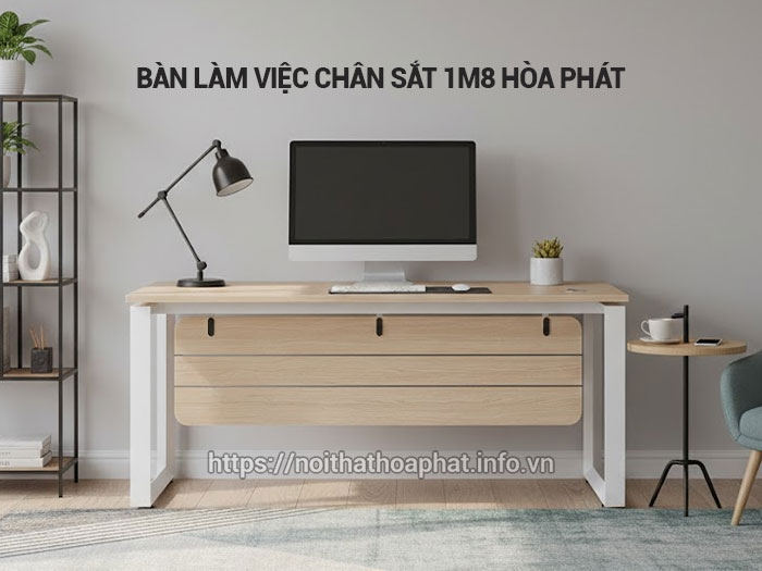 Bàn làm việc chân sắt 1m8