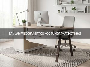 Bàn làm việc chân sắt có hộc tủ