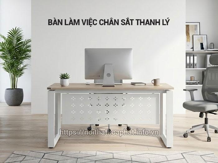 Bàn làm việc chân sắt thanh lý