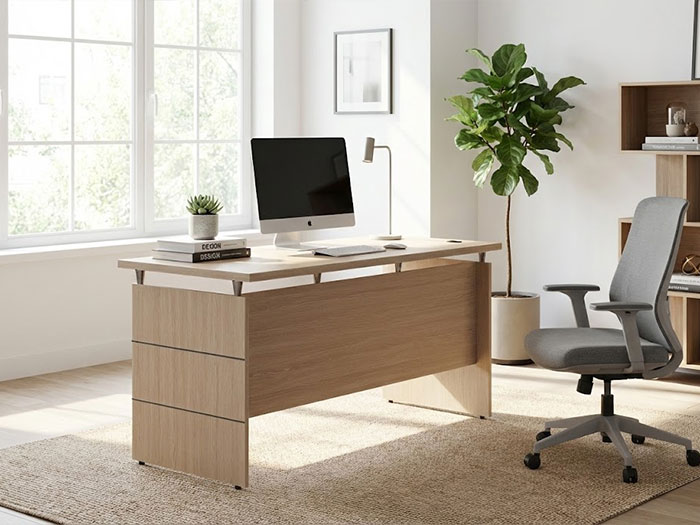 Bàn làm việc gỗ ép công nghiệp