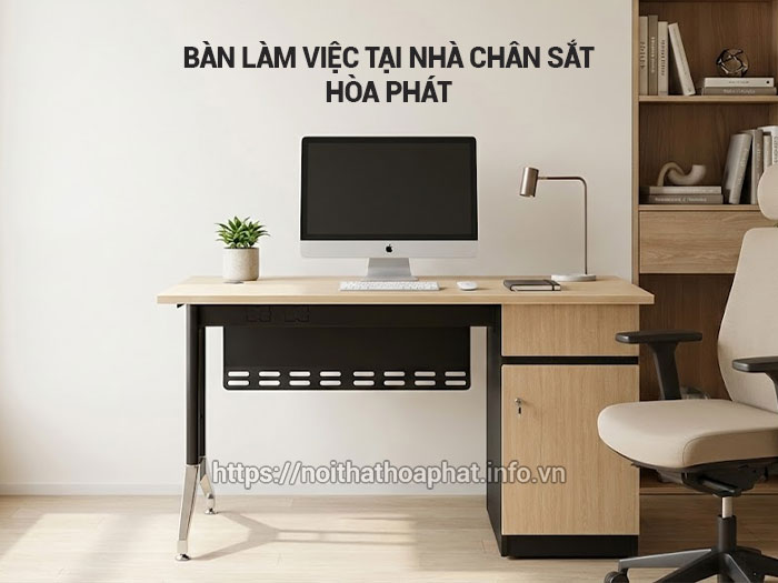 Bàn làm việc tại nhà chân sắt