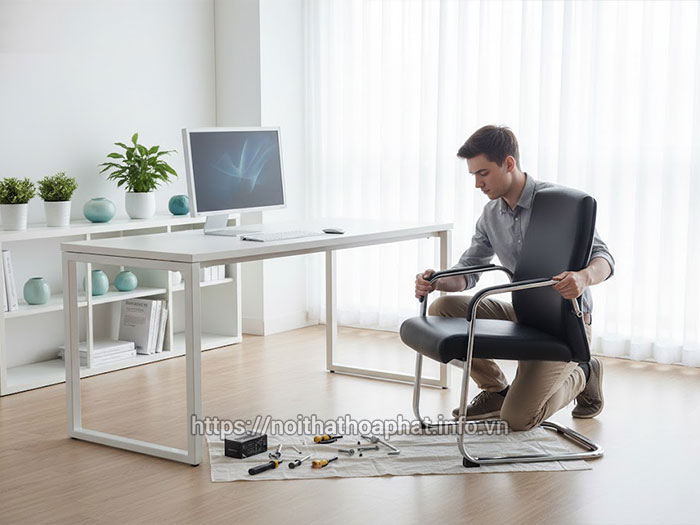 Cách lắp ghế văn phòng chân quỳ