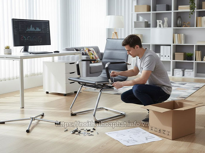 Cách lắp ghế văn phòng chân quỳ