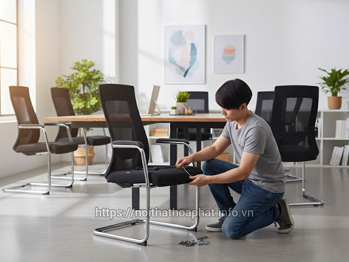 Cách lắp ghế văn phòng chân quỳ