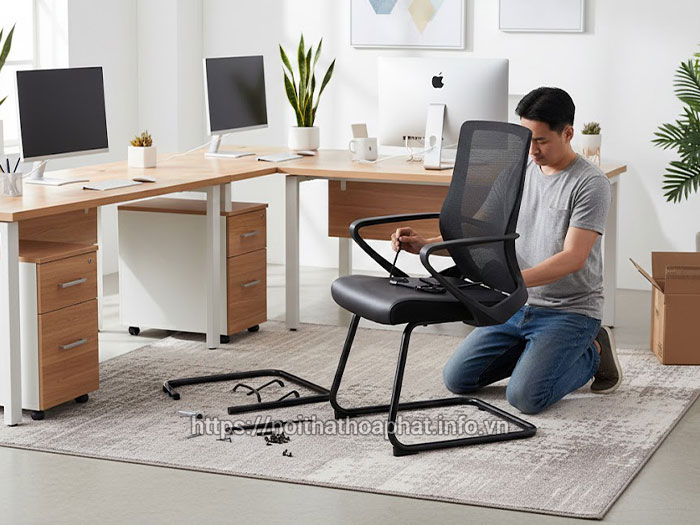Cách lắp ghế văn phòng chân quỳ