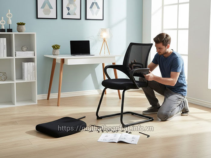 Cách lắp ghế văn phòng chân quỳ