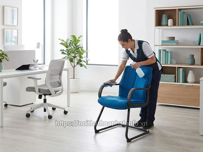 Cách vệ sinh ghế chân quỳ bọc nỉ