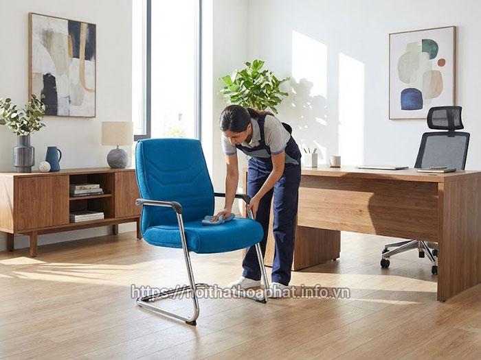 Cách vệ sinh ghế chân quỳ bọc nỉ