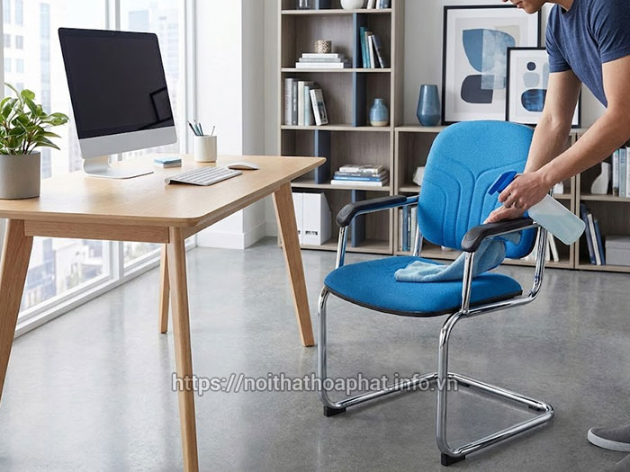 Cách vệ sinh ghế chân quỳ bọc nỉ