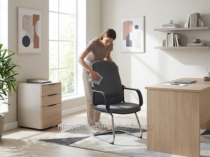 Cách vệ sinh ghế chân quỳ bọc nỉ
