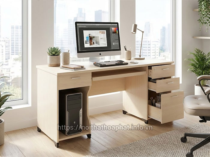 Decor bàn máy tính đơn giản