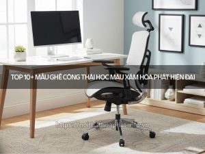 Ghế công thái học màu xám