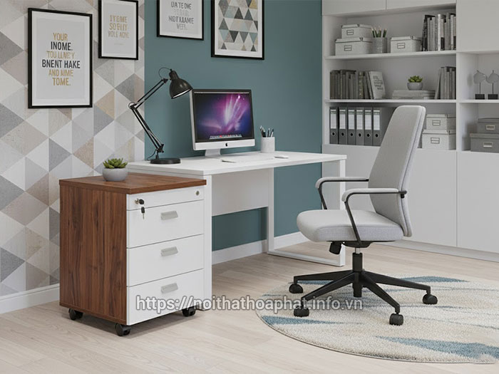 Hộc tủ gỗ 3 ngăn có bánh xe