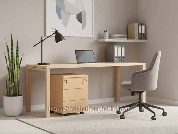 Hộc tủ gỗ 3 ngăn có bánh xe