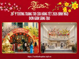 trang trí cửa hàng tết 2026 Bính Ngọ