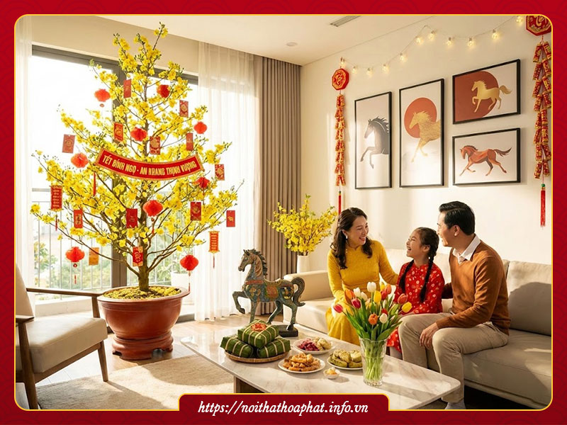 Trang trí tết 2026 tại nhà