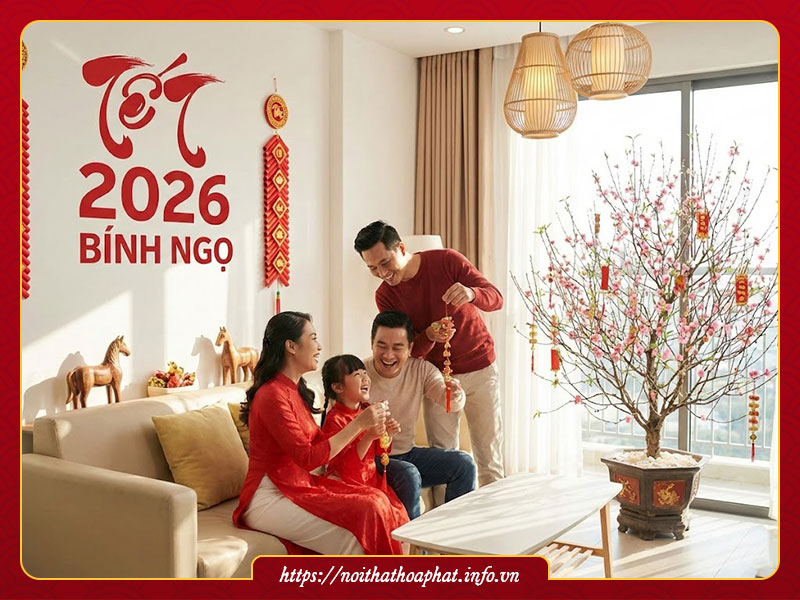 Trang trí tết 2026 tại nhà