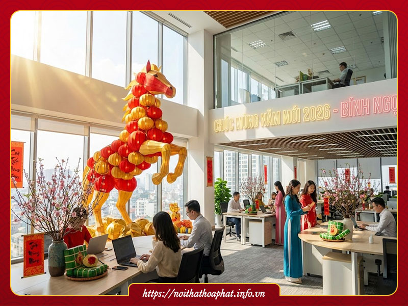 Trang trí Tết 2026 văn phòng