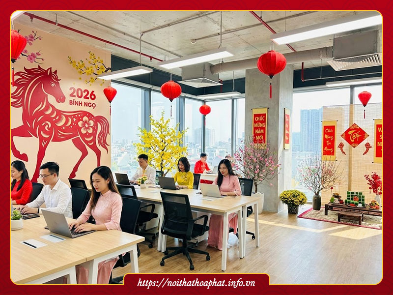 Trang trí Tết 2026 văn phòng