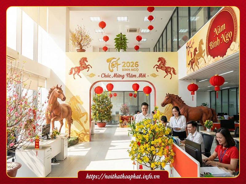 Trang trí Tết 2026 văn phòng