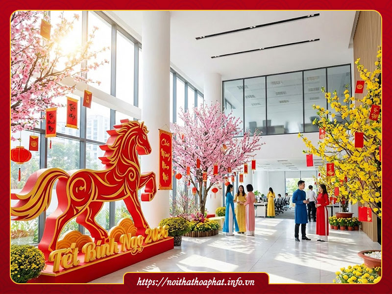Trang trí Tết 2026 văn phòng