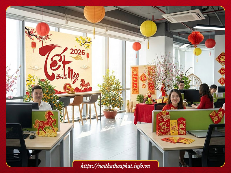 Trang trí Tết 2026 văn phòng
