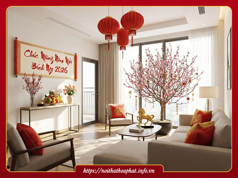 Trang trí tết căn hộ chung cư 2026