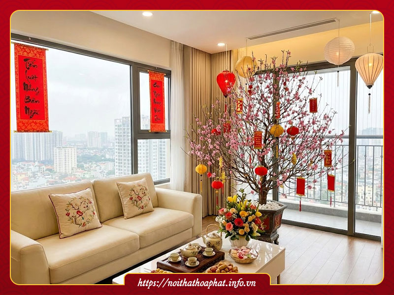 Trang trí tết căn hộ chung cư 2026