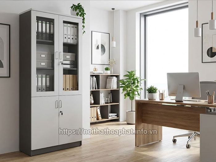 Tủ gỗ hồ sơ 2 cánh