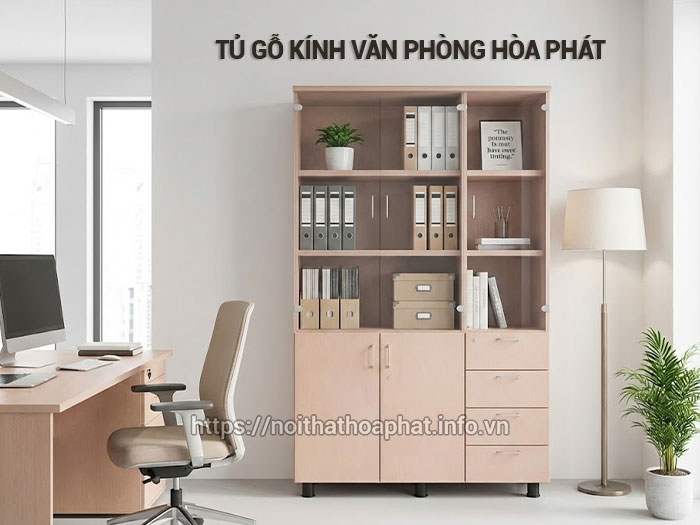 Tủ gỗ kính văn phòng