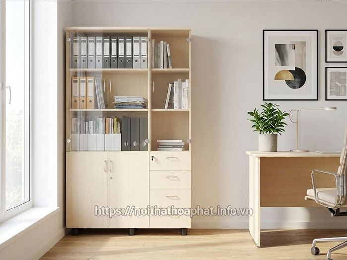 Tủ gỗ kính văn phòng