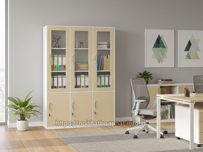 Tủ sắt 3 cánh kính