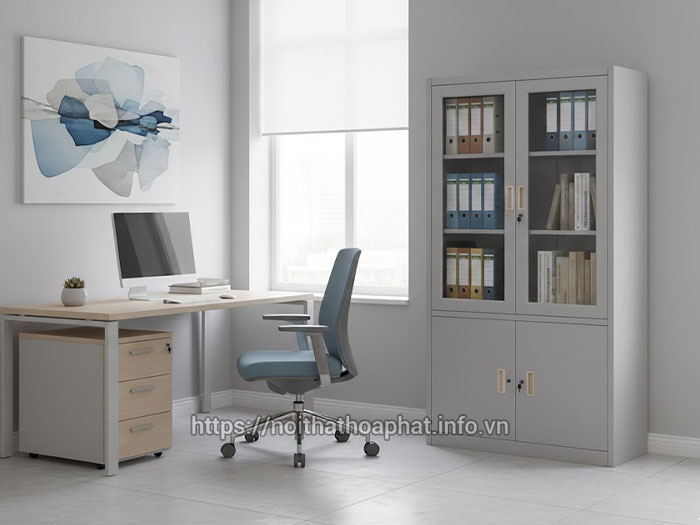 Tủ sắt văn phòng cánh kính
