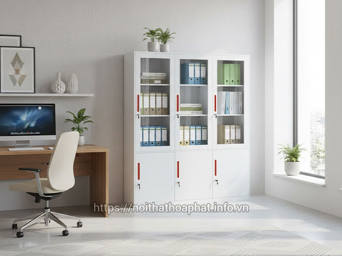 Tủ sắt văn phòng cánh kính