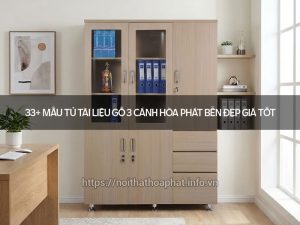 Tủ tài liệu gỗ 3 cánh